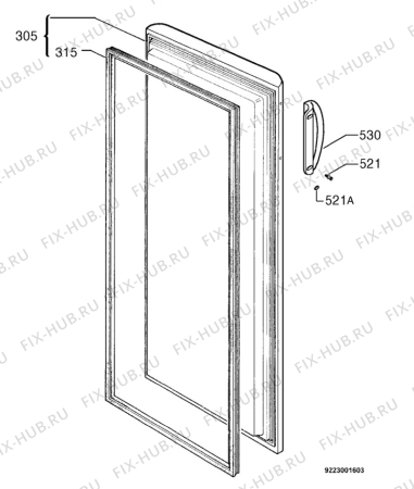 Взрыв-схема холодильника Privileg 196453_40961 - Схема узла Door 003